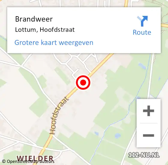 Locatie op kaart van de 112 melding: Brandweer Lottum, Hoofdstraat op 13 maart 2020 15:43