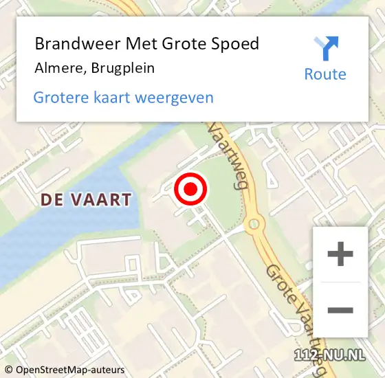 Locatie op kaart van de 112 melding: Brandweer Met Grote Spoed Naar Almere, Brugplein op 13 maart 2020 16:58