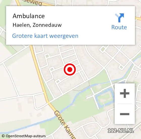 Locatie op kaart van de 112 melding: Ambulance Haelen, Zonnedauw op 30 september 2013 15:23