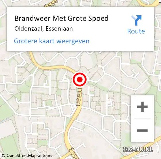 Locatie op kaart van de 112 melding: Brandweer Met Grote Spoed Naar Oldenzaal, Essenlaan op 13 maart 2020 21:34