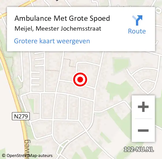 Locatie op kaart van de 112 melding: Ambulance Met Grote Spoed Naar Meijel, Meester Jochemsstraat op 30 september 2013 15:25