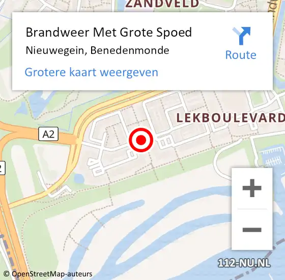 Locatie op kaart van de 112 melding: Brandweer Met Grote Spoed Naar Nieuwegein, Benedenmonde op 13 maart 2020 23:16