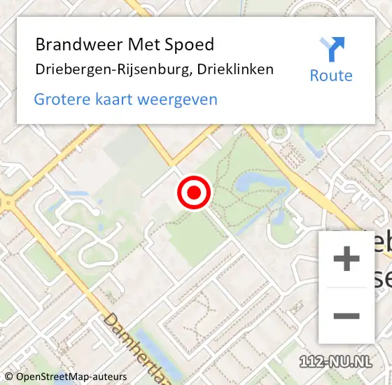 Locatie op kaart van de 112 melding: Brandweer Met Spoed Naar Driebergen-Rijsenburg, Drieklinken op 13 maart 2020 23:57