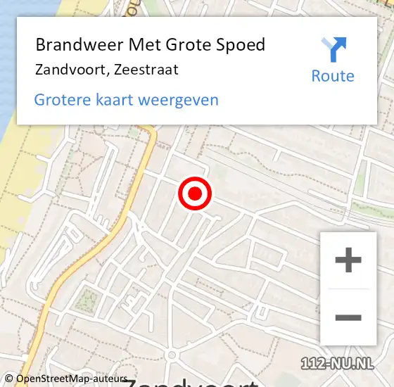 Locatie op kaart van de 112 melding: Brandweer Met Grote Spoed Naar Zandvoort, Zeestraat op 14 maart 2020 00:59