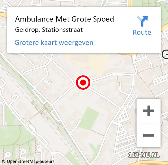 Locatie op kaart van de 112 melding: Ambulance Met Grote Spoed Naar Geldrop, Stationsstraat op 14 maart 2020 09:59