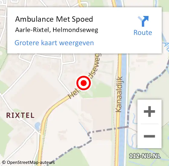 Locatie op kaart van de 112 melding: Ambulance Met Spoed Naar Aarle-Rixtel, Helmondseweg op 14 maart 2020 10:37