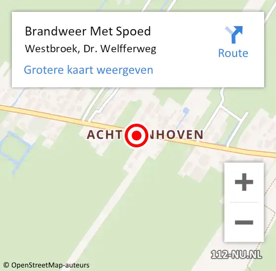 Locatie op kaart van de 112 melding: Brandweer Met Spoed Naar Westbroek, Dr. Welfferweg op 14 maart 2020 11:50