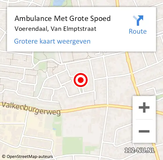 Locatie op kaart van de 112 melding: Ambulance Met Grote Spoed Naar Voerendaal, Van Elmptstraat op 1 mei 2014 10:57