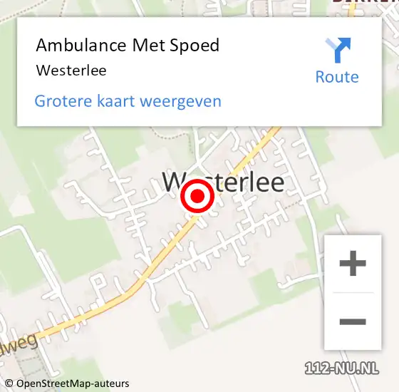 Locatie op kaart van de 112 melding: Ambulance Met Spoed Naar Westerlee op 14 maart 2020 12:49