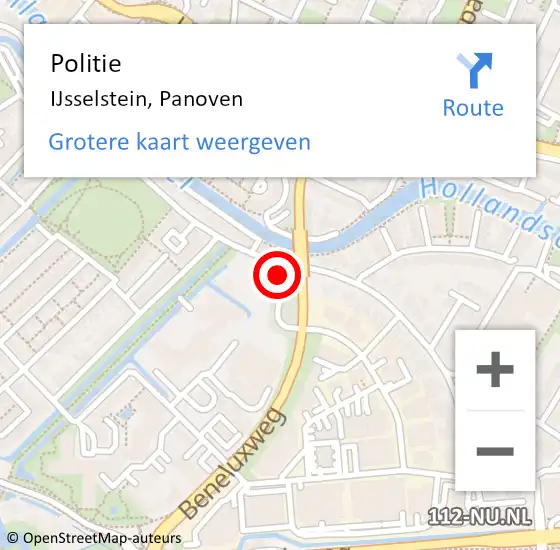 Locatie op kaart van de 112 melding: Politie IJsselstein, Panoven op 14 maart 2020 12:49