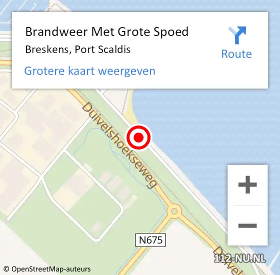 Locatie op kaart van de 112 melding: Brandweer Met Grote Spoed Naar Breskens, Port Scaldis op 14 maart 2020 13:23