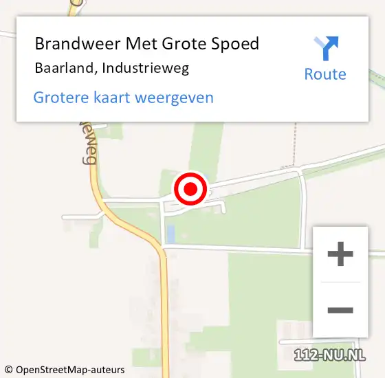 Locatie op kaart van de 112 melding: Brandweer Met Grote Spoed Naar Baarland, Industrieweg op 14 maart 2020 14:24