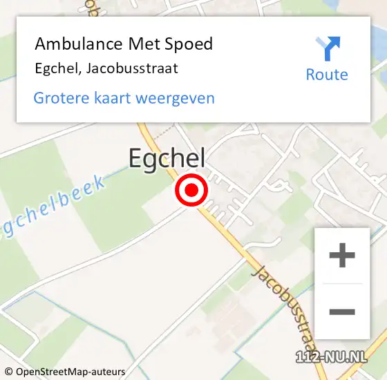 Locatie op kaart van de 112 melding: Ambulance Met Spoed Naar Egchel, Jacobusstraat op 1 mei 2014 11:10