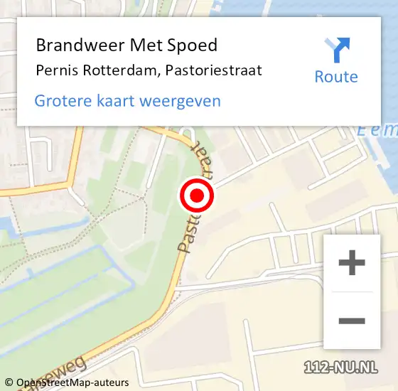 Locatie op kaart van de 112 melding: Brandweer Met Spoed Naar Pernis Rotterdam, Pastoriestraat op 14 maart 2020 15:49