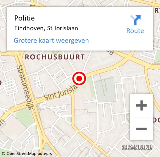 Locatie op kaart van de 112 melding: Politie Eindhoven, St Jorislaan op 14 maart 2020 17:38