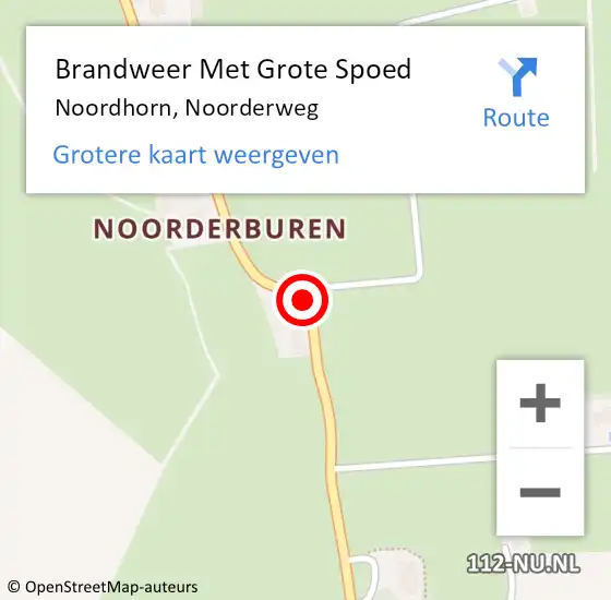 Locatie op kaart van de 112 melding: Brandweer Met Grote Spoed Naar Noordhorn, Noorderweg op 14 maart 2020 18:26