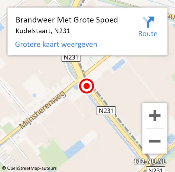 Locatie op kaart van de 112 melding: Brandweer Met Grote Spoed Naar Kudelstaart, N231 op 14 maart 2020 21:23