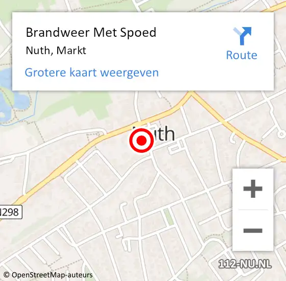 Locatie op kaart van de 112 melding: Brandweer Met Spoed Naar Nuth, Markt op 14 maart 2020 23:36