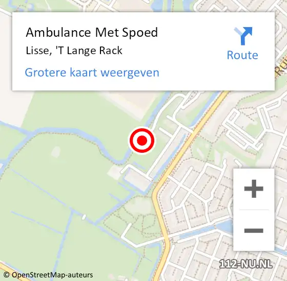 Locatie op kaart van de 112 melding: Ambulance Met Spoed Naar Lisse, 'T Lange Rack op 15 maart 2020 03:42