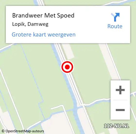 Locatie op kaart van de 112 melding: Brandweer Met Spoed Naar Lopik, Damweg op 15 maart 2020 04:26