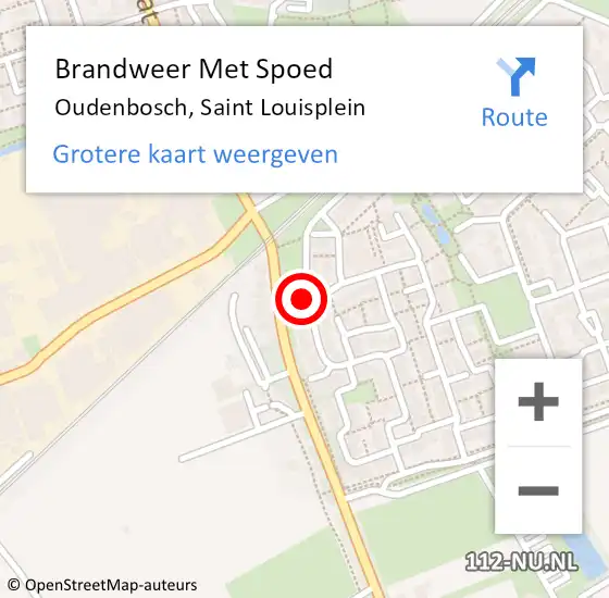 Locatie op kaart van de 112 melding: Brandweer Met Spoed Naar Oudenbosch, Saint Louisplein op 1 mei 2014 12:11