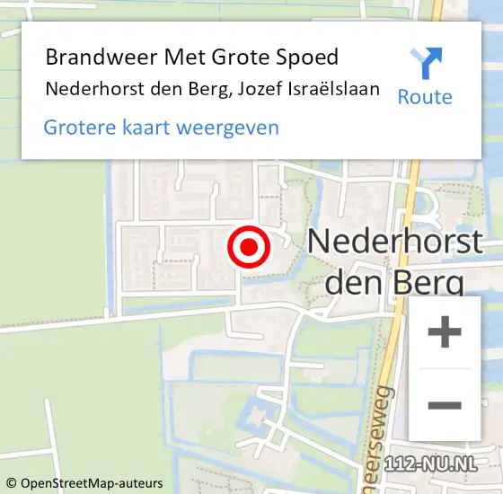 Locatie op kaart van de 112 melding: Brandweer Met Grote Spoed Naar Nederhorst den Berg, Jozef Israelslaan op 15 maart 2020 09:48