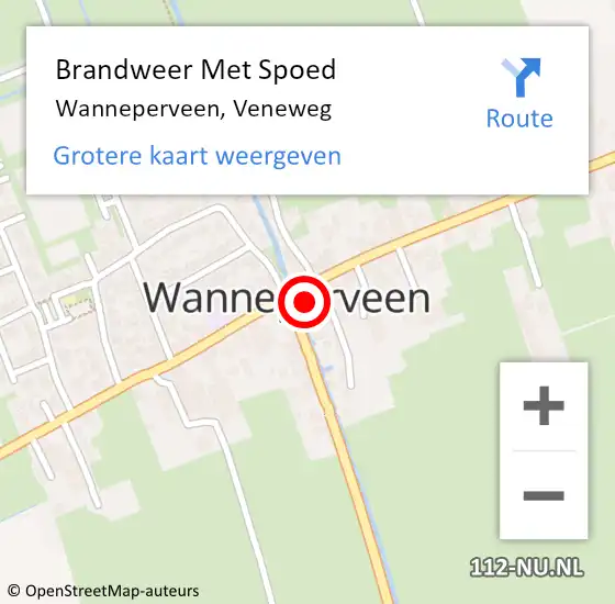 Locatie op kaart van de 112 melding: Brandweer Met Spoed Naar Wanneperveen, Veneweg op 1 mei 2014 12:21