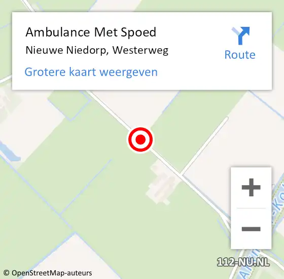 Locatie op kaart van de 112 melding: Ambulance Met Spoed Naar Nieuwe Niedorp, Westerweg op 15 maart 2020 12:32