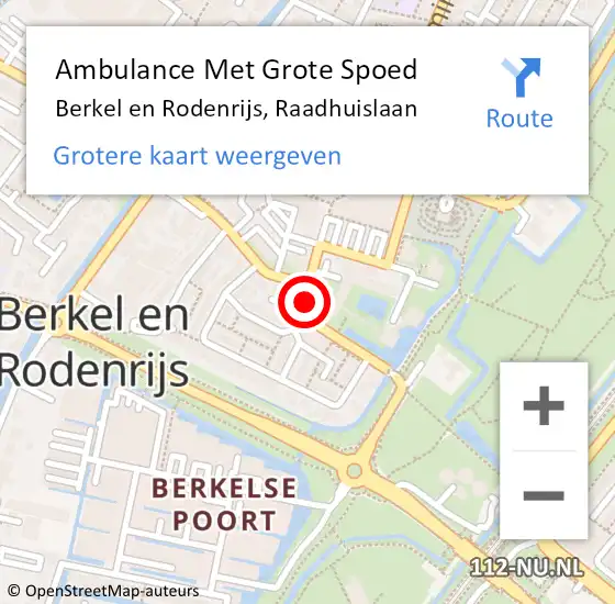 Locatie op kaart van de 112 melding: Ambulance Met Grote Spoed Naar Berkel en Rodenrijs, Raadhuislaan op 15 maart 2020 13:14