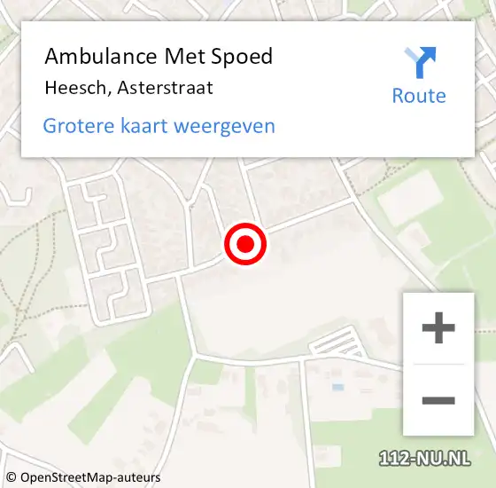 Locatie op kaart van de 112 melding: Ambulance Met Spoed Naar Heesch, Asterstraat op 15 maart 2020 14:44