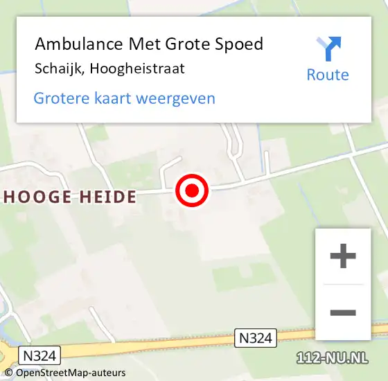 Locatie op kaart van de 112 melding: Ambulance Met Grote Spoed Naar Schaijk, Hoogheistraat op 15 maart 2020 14:47