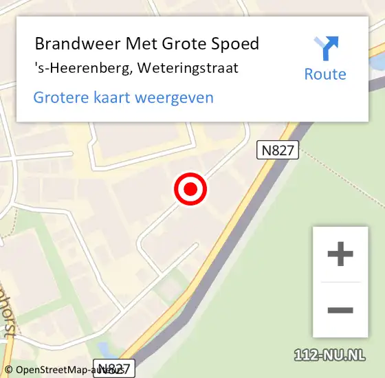 Locatie op kaart van de 112 melding: Brandweer Met Grote Spoed Naar 's-Heerenberg, Weteringstraat op 15 maart 2020 15:35