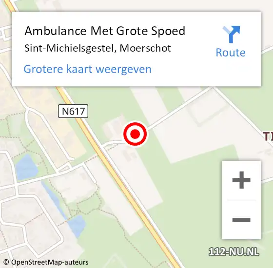 Locatie op kaart van de 112 melding: Ambulance Met Grote Spoed Naar Sint-Michielsgestel, Moerschot op 15 maart 2020 16:26