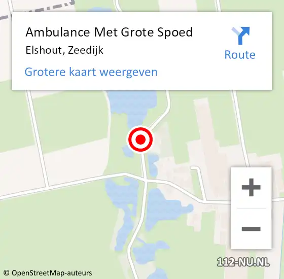 Locatie op kaart van de 112 melding: Ambulance Met Grote Spoed Naar Elshout, Zeedijk op 15 maart 2020 16:37