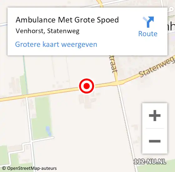 Locatie op kaart van de 112 melding: Ambulance Met Grote Spoed Naar Venhorst, Statenweg op 15 maart 2020 17:29