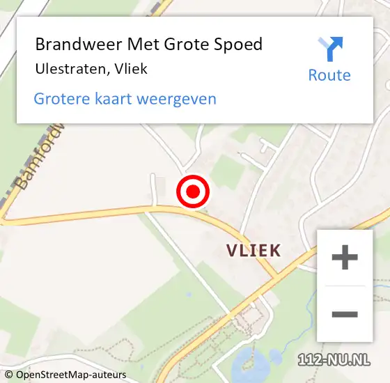 Locatie op kaart van de 112 melding: Brandweer Met Grote Spoed Naar Ulestraten, Vliek op 15 maart 2020 18:59