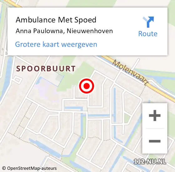 Locatie op kaart van de 112 melding: Ambulance Met Spoed Naar Anna Paulowna, Nieuwenhoven op 16 maart 2020 04:58