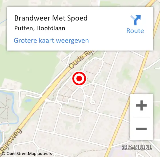 Locatie op kaart van de 112 melding: Brandweer Met Spoed Naar Putten, Hoofdlaan op 16 maart 2020 05:27