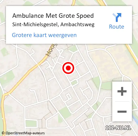 Locatie op kaart van de 112 melding: Ambulance Met Grote Spoed Naar Sint-Michielsgestel, Ambachtsweg op 16 maart 2020 05:41