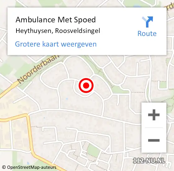 Locatie op kaart van de 112 melding: Ambulance Met Spoed Naar Heythuysen, Roosveldsingel op 16 maart 2020 11:01