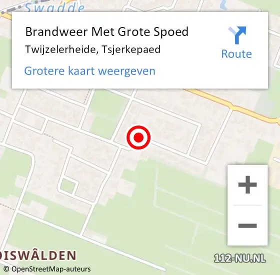 Locatie op kaart van de 112 melding: Brandweer Met Grote Spoed Naar Twijzelerheide, Tsjerkepaed op 16 maart 2020 11:45