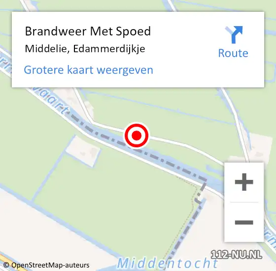 Locatie op kaart van de 112 melding: Brandweer Met Spoed Naar Middelie, Edammerdijkje op 16 maart 2020 11:57