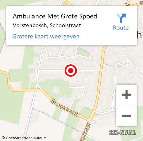 Locatie op kaart van de 112 melding: Ambulance Met Grote Spoed Naar Vorstenbosch, Schoolstraat op 16 maart 2020 12:54