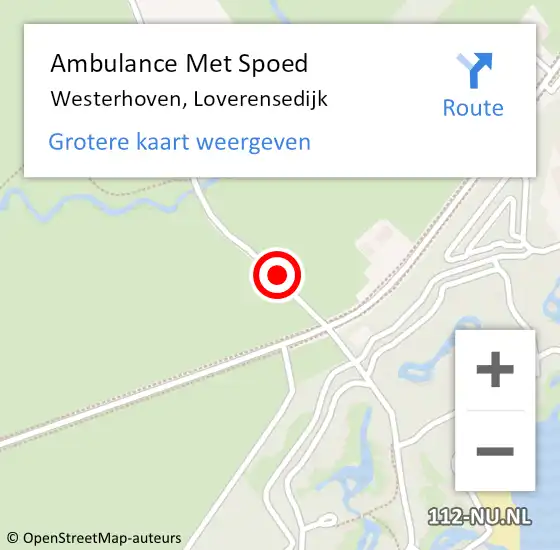 Locatie op kaart van de 112 melding: Ambulance Met Spoed Naar Westerhoven, Loverensedijk op 16 maart 2020 14:24