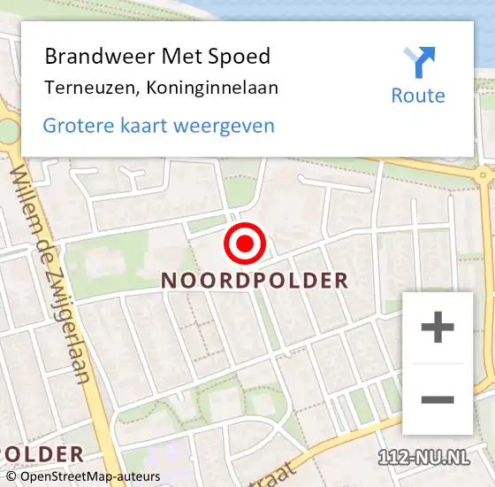 Locatie op kaart van de 112 melding: Brandweer Met Spoed Naar Terneuzen, Koninginnelaan op 16 maart 2020 17:34