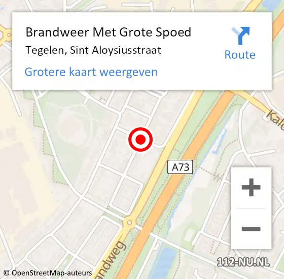 Locatie op kaart van de 112 melding: Brandweer Met Grote Spoed Naar Tegelen, Sint Aloysiusstraat op 16 maart 2020 19:31