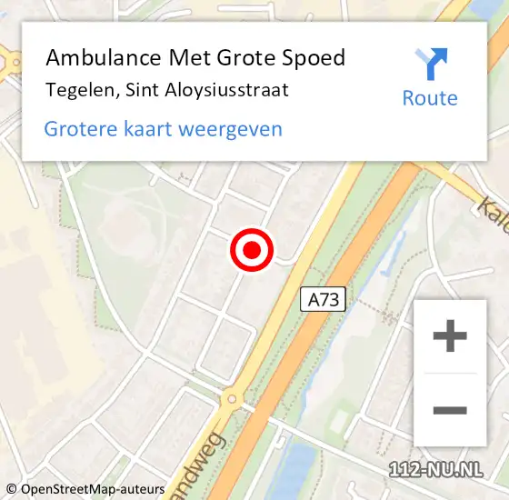 Locatie op kaart van de 112 melding: Ambulance Met Grote Spoed Naar Tegelen, Sint Aloysiusstraat op 16 maart 2020 19:31