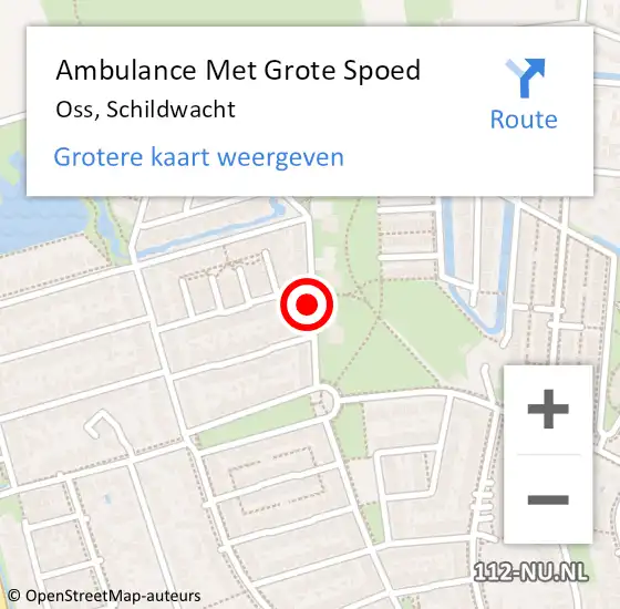 Locatie op kaart van de 112 melding: Ambulance Met Grote Spoed Naar Oss, Schildwacht op 16 maart 2020 20:06