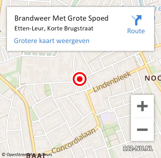 Locatie op kaart van de 112 melding: Brandweer Met Grote Spoed Naar Etten-Leur, Korte Brugstraat op 16 maart 2020 20:47