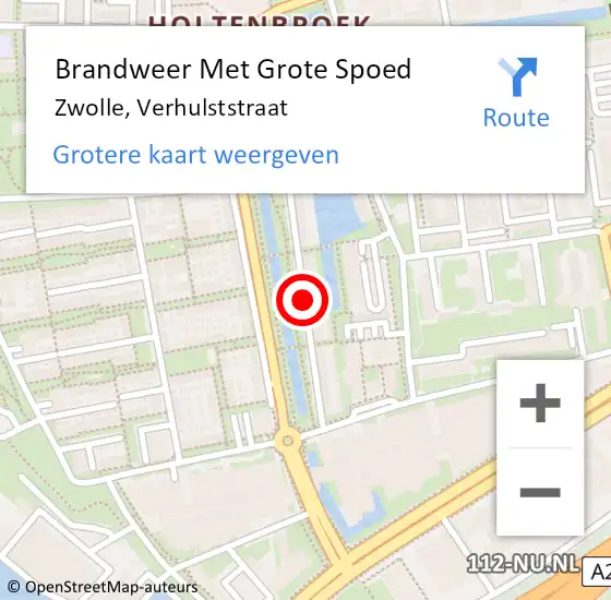 Locatie op kaart van de 112 melding: Brandweer Met Grote Spoed Naar Zwolle, Verhulststraat op 17 maart 2020 00:21